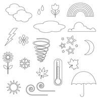 Weather Icons Digital Stamps Clipart vecteur