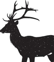 une noir silhouette de cerf crâne agrafe art. chasseur homme conception. conception modèle pour cerf. vecteur