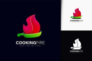 création de logo de feu de cuisine avec dégradé vecteur