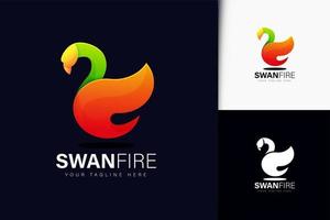 création de logo de feu de cygne avec dégradé vecteur