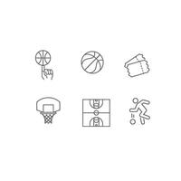 jeu d'icônes de basket-ball vecteur