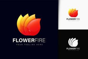 création de logo de feu de fleur avec dégradé vecteur