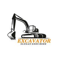 excavatrice logo dessins concept illustration vecteur