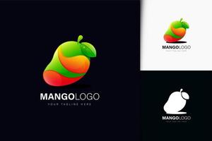 création de logo de mangue avec dégradé vecteur
