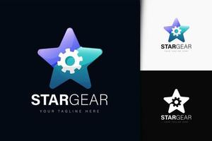 création de logo star gear avec dégradé vecteur