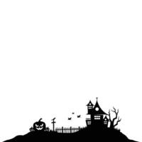 Halloween paysage silhouette vecteur