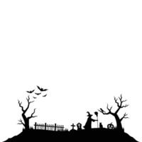 Halloween paysage silhouette vecteur