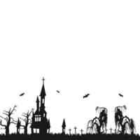 Halloween maison paysage silhouette vecteur
