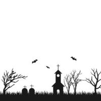 Halloween maison paysage silhouette vecteur