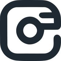 essentiel identité, minimaliste noir et blanc instagram logo icône. vecteur