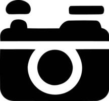 minimaliste monochrome caméra icône - une simpliste thématique représentation. vecteur
