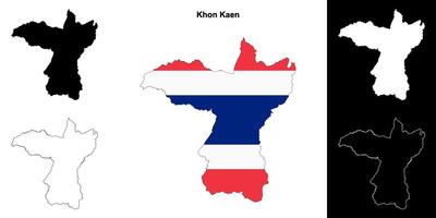 khon kaen Province contour carte ensemble vecteur