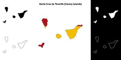 Père Noël cruz de Tenerife Province contour carte ensemble vecteur
