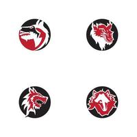 icône de loup et illustration de modèle de vecteur de symbole