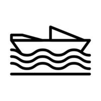 bateau icône ou logo illustration contour noir style vecteur