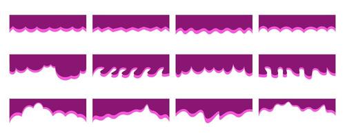 ensemble de séparateurs forme modèles. moderne séparateur entête pour site Internet et application. courbe lignes, vague collection de abstrait conception élément pour Haut et bas page la toile site vecteur