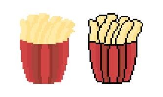 pixel français frites illustration vecteur