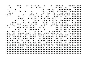 désintégration des pixels, effet de désintégration. divers éléments rectangulaires de formes carrées. vecteur