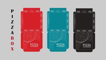 Pizza boîte conception, Pizza emballage conception, Pizza boîte conception modèles, prêt pour impression vecteur