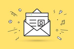 icône de Nouveau ouvert courrier enveloppe vecteur