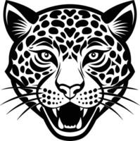 léopard tête mascotte conception silhouette art vecteur