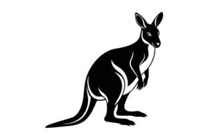 wallaby silhouette illustration conception vecteur