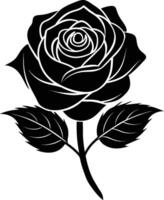 Rose silhouette illustration conception vecteur