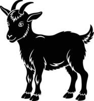 pygmée chèvre silhouette illustration conception vecteur