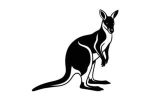 wallaby silhouette illustration conception vecteur