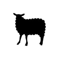 permanent mouton silhouette sur blanc planche vecteur