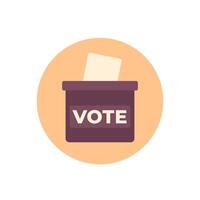 vote scrutin boîte icône, plat vecteur