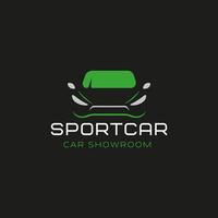 une vert voiture logo pour voiture de sport voiture salle d'exposition vecteur