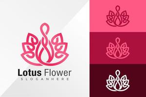 modèle d'illustration vectorielle de conception de logo de fleur de lotus vecteur