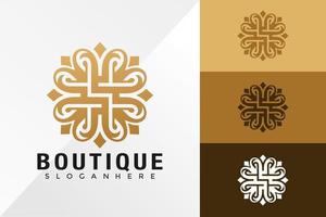 modèle de vecteur de conception de logo d'ornement de boutique