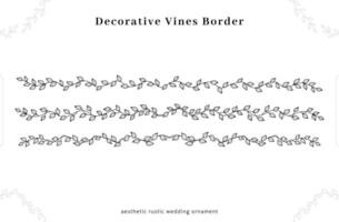 plante vignes frontière Cadre ornement décoration avec esthétique contour style pour mariage invitation ou rustique conception vecteur