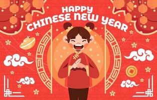 salutation de saison gong xi fa cai vecteur