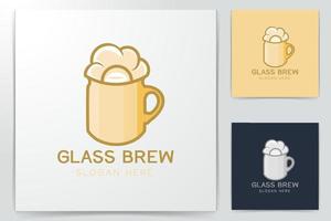 un verre de bière logo conçoit l'inspiration, illustration vectorielle