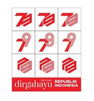 79e Indonésie. indépendance journée de le république Indonésie. le logo pour dirgahayu Indonésie vecteur
