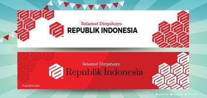 79e Indonésie. indépendance journée de le république Indonésie. illustration affiche, bannière modèle conception vecteur