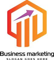 affaires commercialisation logo designer pour croissance vecteur