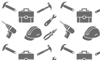 Stock illustration ensemble isolé Icônes bâtiment outils réparation, construction bâtiments, percer, marteau, Tournevis, scie, déposer, mastic couteau, règle, casque, rouleau, brosse, outil boîte, trousse plat style vecteur