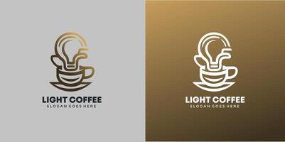 haricot et lumière ampoule café idée logo conception pro svg vecteur