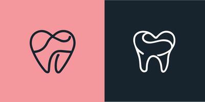 dent les dents dentiste dentaire dentisterie cœur l'amour logo conception gratuit style vecteur