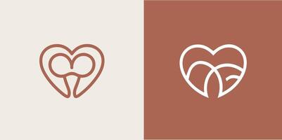 dent les dents dentiste dentaire dentisterie cœur l'amour logo conception gratuit style vecteur
