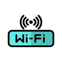 Wifi plat icône. modifiable sans fil lien réseau symbole. vecteur