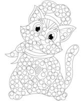 point chat coloration page pour des gamins et adultes. point chat coloration livre page pour les enfants vecteur