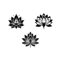 plat lotus fleur silhouette conception modèle illustration vecteur