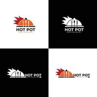 chaud pot restaurant logo conception concept vecteur