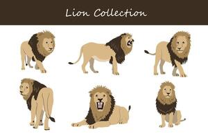 Lion collection. Lion dans différent pose. vecteur