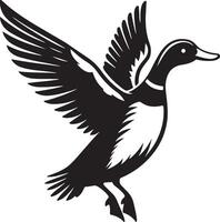 canard en volant silhouette illustration. vecteur